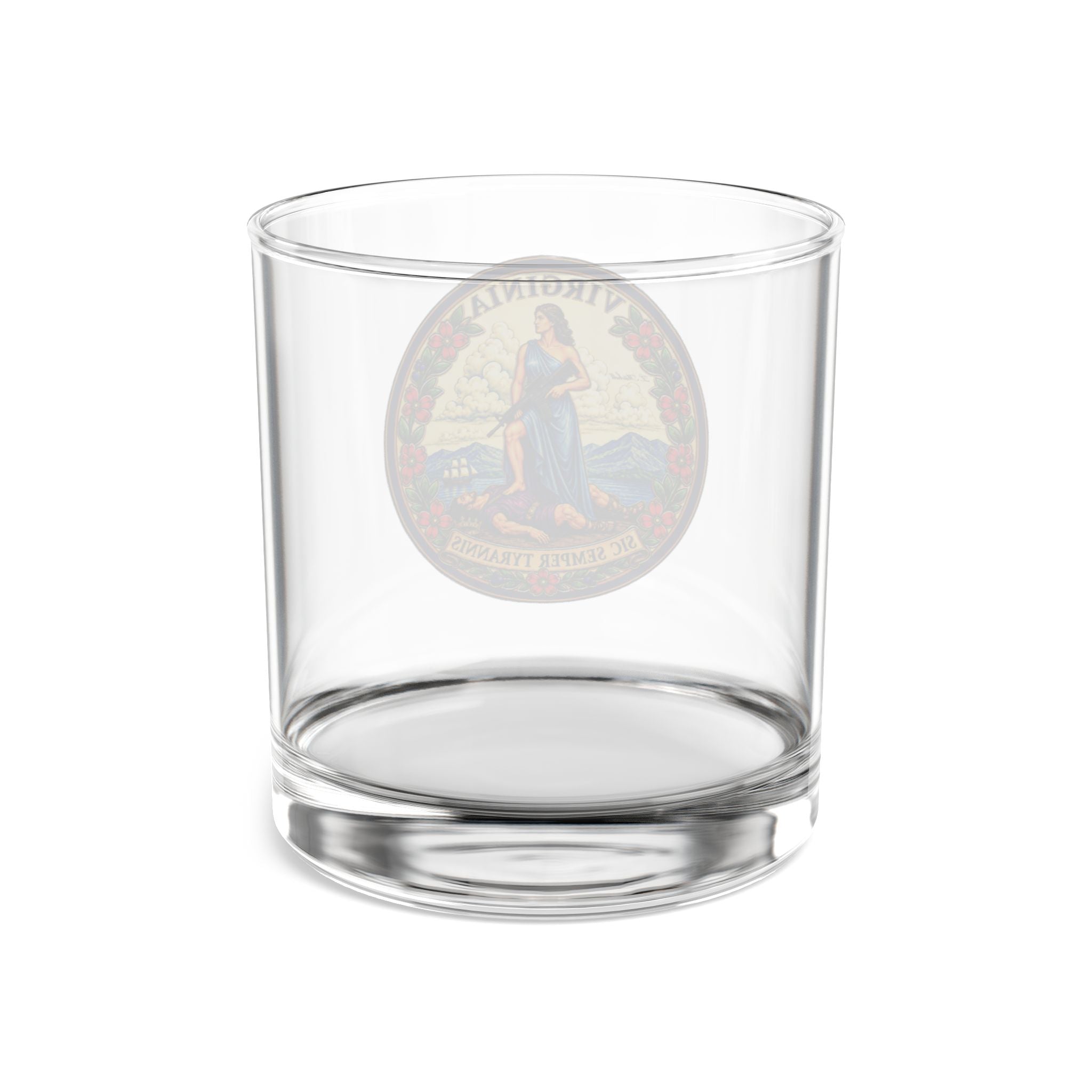 Virginia State Seal 10oz Rocks Glass — 2A Souvenir Whiskey Glass